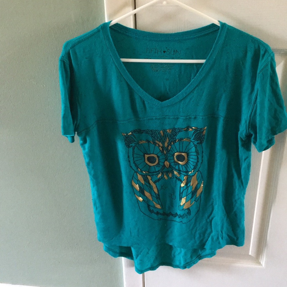 Teal owl shirt
